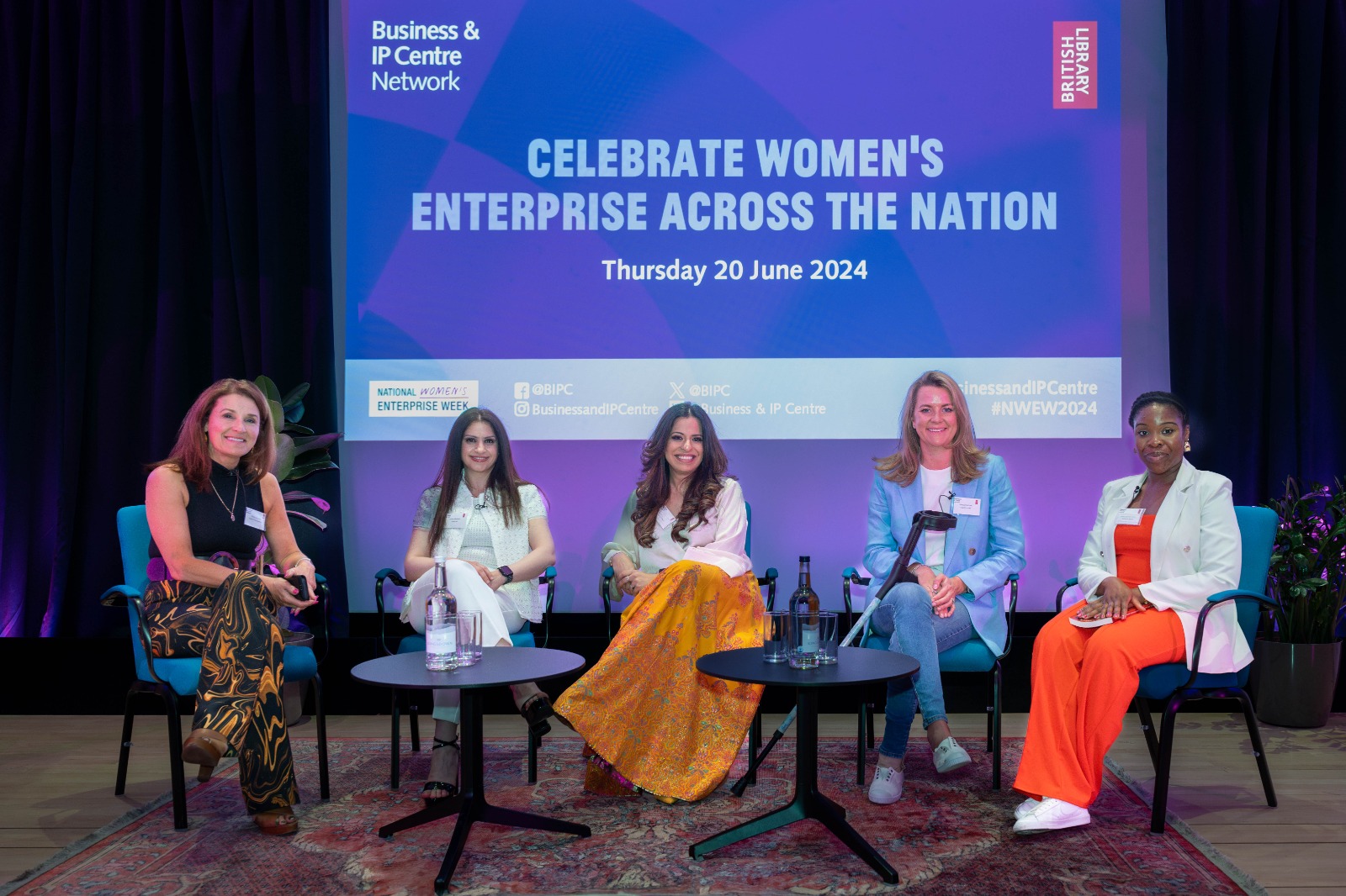 Amina Alkazemi speaking at National Women's Enterprise Week, British Library, June 2024
